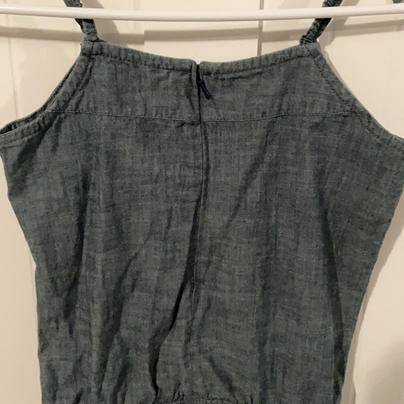 Gap Kids S 6 7 Chambray Romper blue shorts vacation tie stays put sturdy - Picture 7 of 9